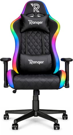 Productfoto van Ranqer Halo Gamestoel RGB / LED - Gaming Chair - RGB verlichting - Gaming Stoel met licht - Zwart