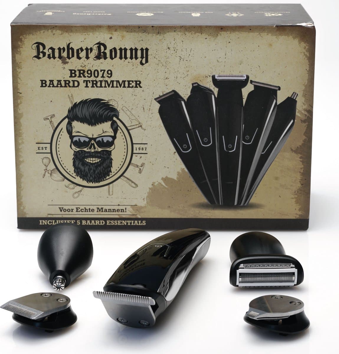 BarberRonny 5 in 1 Baardtrimmer voor Mannen - Trimmer - Bodygroomer - Multigroomer - Zilver