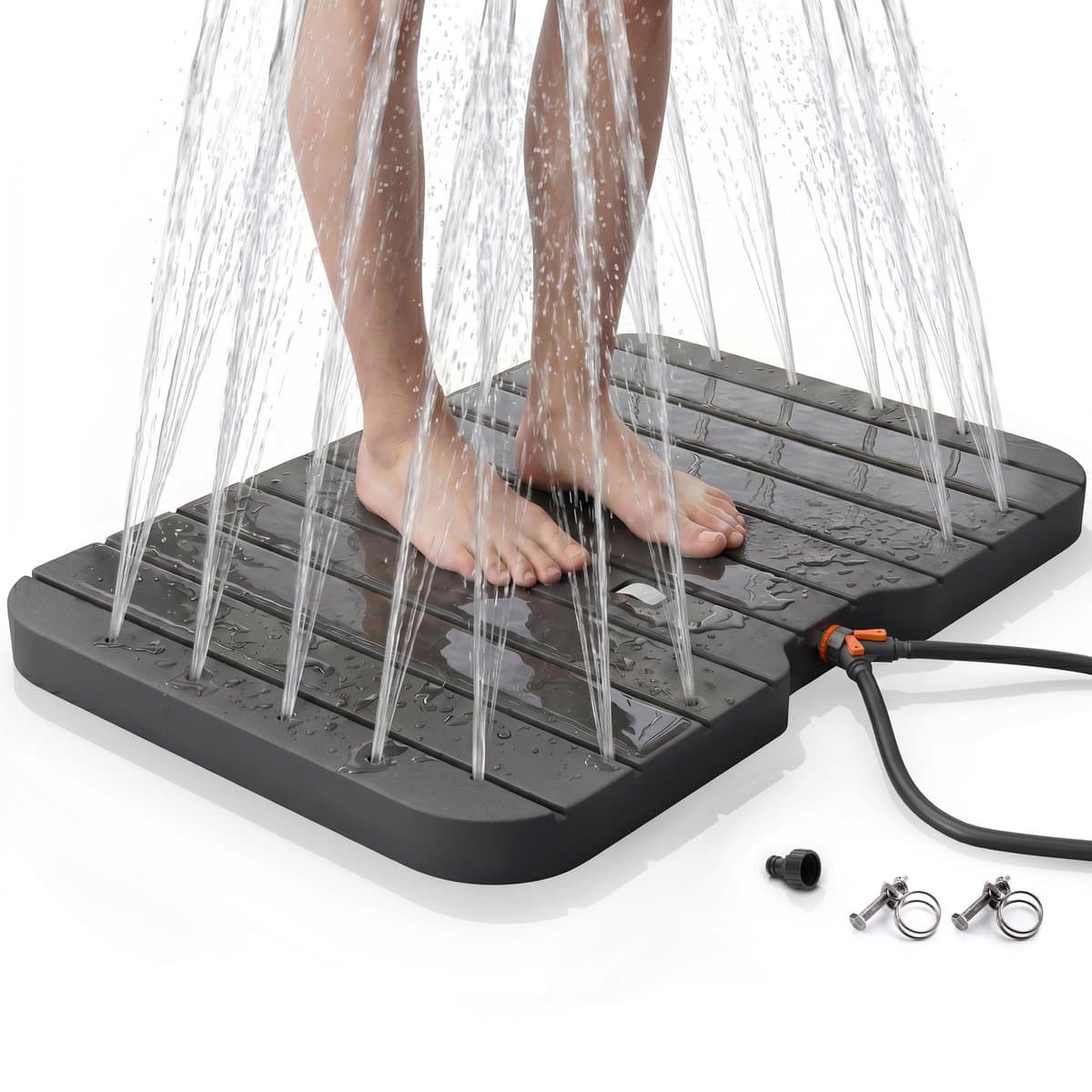 AREBOS Bodendouche Tuindouche Zwembaddouche Saunadouche Voetbediening Antislip