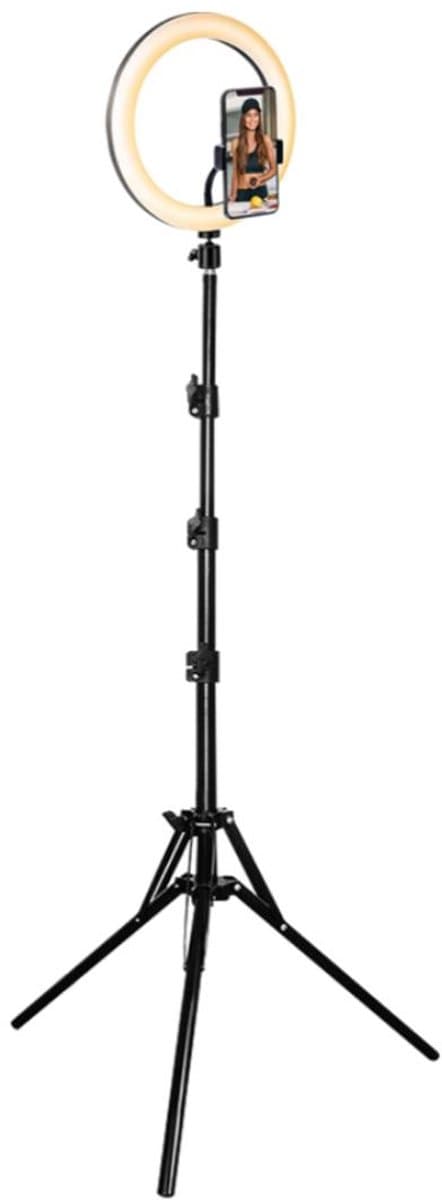 Bigben Connected, Set Influence XL Lichtring 26cm met Statief 1,6m, Zwart