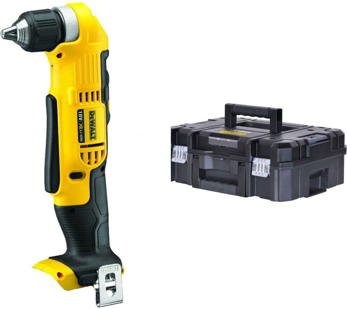 DeWalt DCD740NT-XJ haakse boormachine 18V, compact voor krappe ruimtes