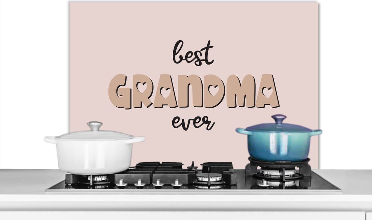 KitchenYeah Spatscherm 80x55 cm - Best grandma ever - Aluminium