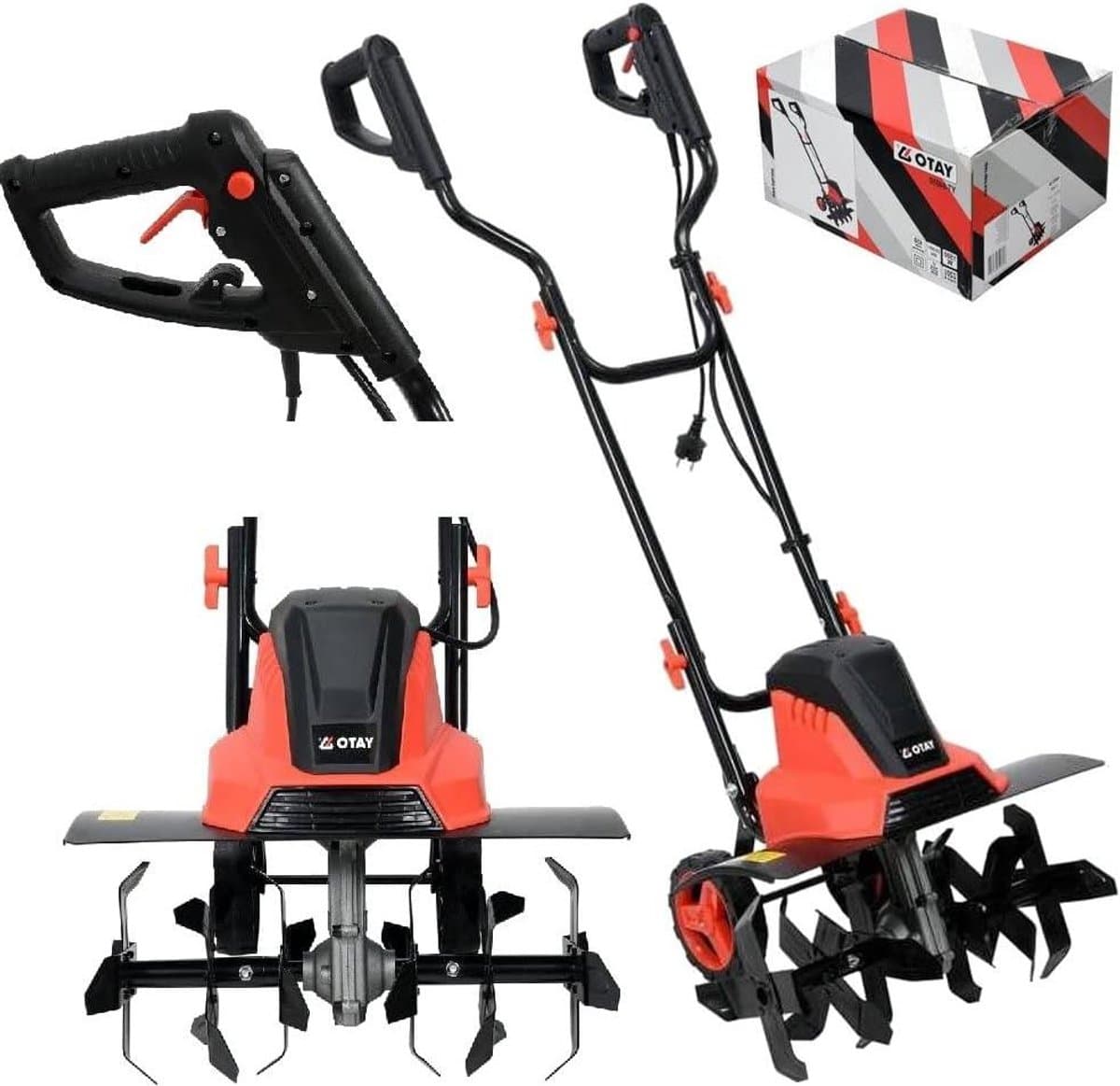 Elektrische Tuinfrees - Bodemwoeler Cultivator - Tuinonderhoud Vereenvoudigen - Krachtige Motor 1500W - Werkbreedte 40cm - Zwart