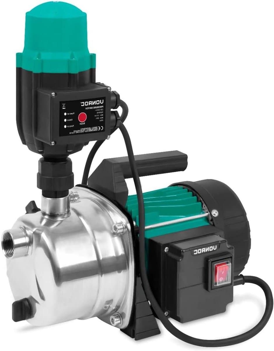 Waterpomp - Automatische pomp - Tuin besproeien - Zelfaanzuigend - 3500l/u - Zwart Groen - afbeelding 1