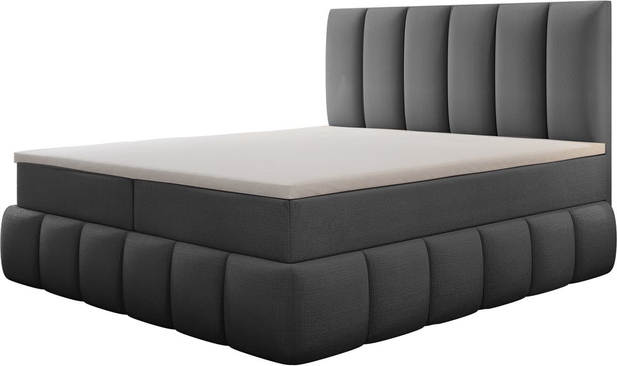 Meuba Home - Bali Boxspring - Grijs - 160x200 - Cremona Stof - Met topper 8cm