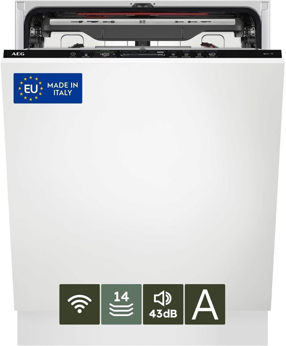 AEG FSE76738P EcoLine 7000 serie - Inbouwvaatwasser - GlassCare - 14 couverts - Energielabel A