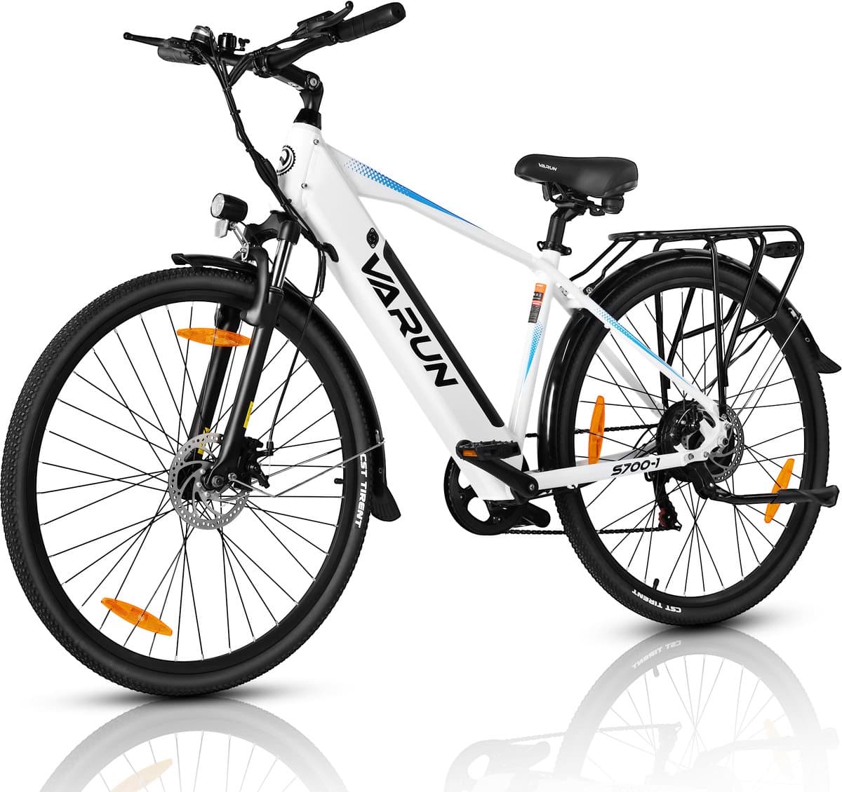 VARUN S700-1 E-bike - 25 km/u - 28inch all-terrainvering - 50km actieradius - 250W motor - 48V 10.4Ah accu - 55 N·m - Shimano 7-speed - Max draagvermogen 150 kg - wit