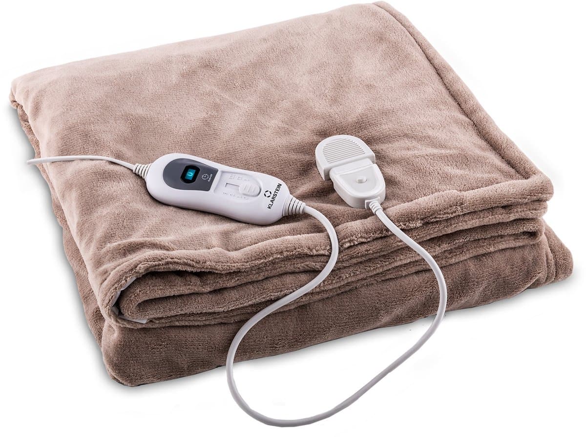 Klarstein XL Warmtedeken, 120 W Elektrische Deken met Automatische Uitschakeling, Knuffeldeken voor Bed, Bank & Camping, Grote Elektrische Dekens, Energiezuinige & Wasbare Warmtedekens, Elektrische Deken 180x130 cm