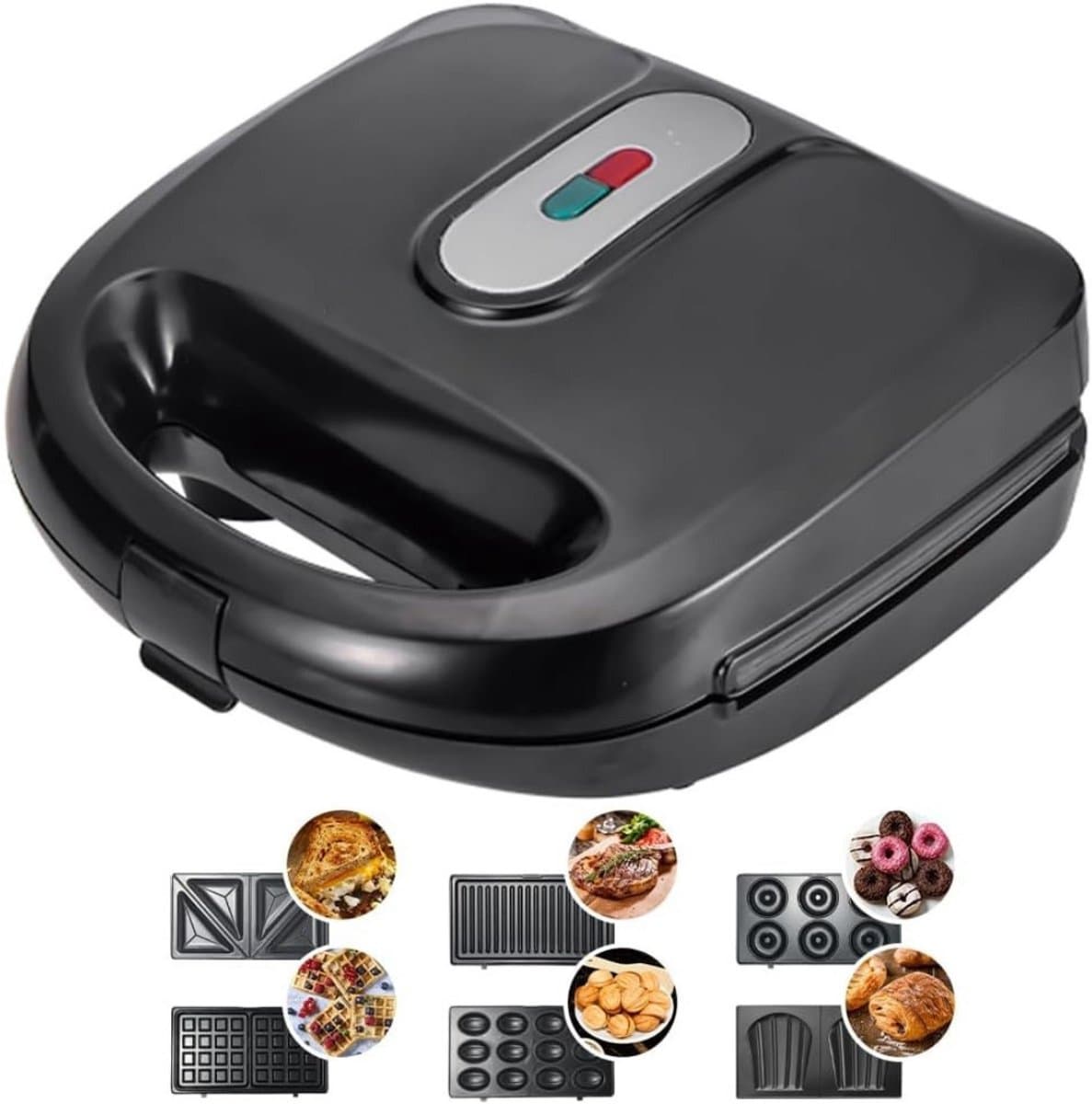 Contactgrill met uitneembare platen - Tosti ijzer - Panini Grill - Grill - Contactgrill - Uitneembare platen - Makkelijk schoon te maken - Grill appartaat - Verschillende progamma's