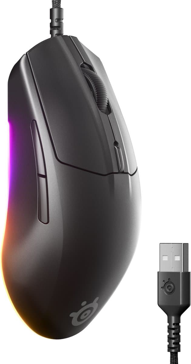 SteelSeries Rival 3 Gen 2 - Bedrade Gaming Muis - 3-zone RGB - Zwart