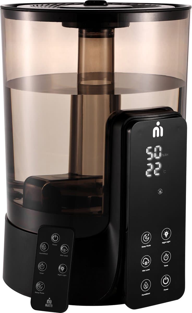 Luchtbevochtiger - Humidifier 6L - Luchtbevochtigers - Hygrometer - Ultrasone - 280ML Mist P/U