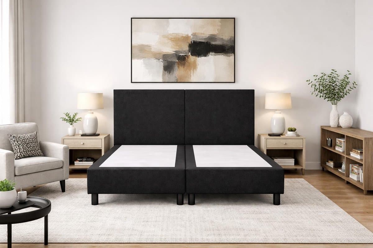SleepEase 160x200 Boxspring - Zwart met hoofdbord