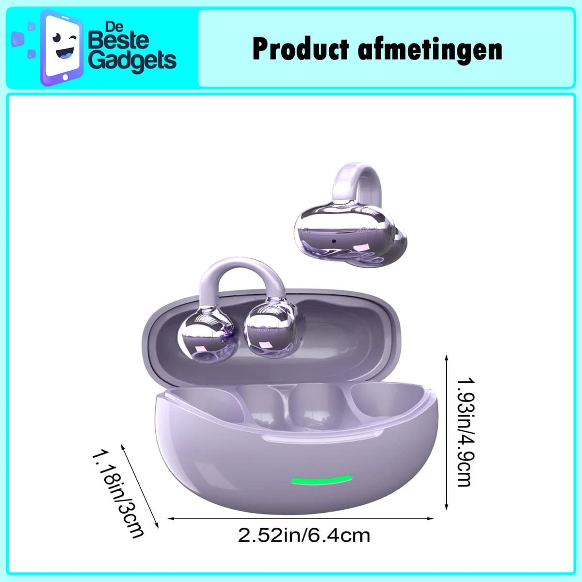 De Beste Gadgets OpenClip W18 - Draadloze sportoordopjes met oorclip - afbeelding 1