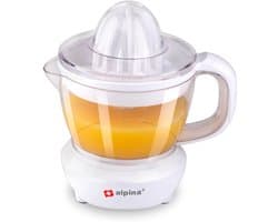 alpina Citruspers 0.7L – Sinaasappelpers Elektrisch 25W – Citrus Pers met 2 Perskegels – Sapcentrifuge voor Sinaasappels en Citroenen – Vaatwasbestendig