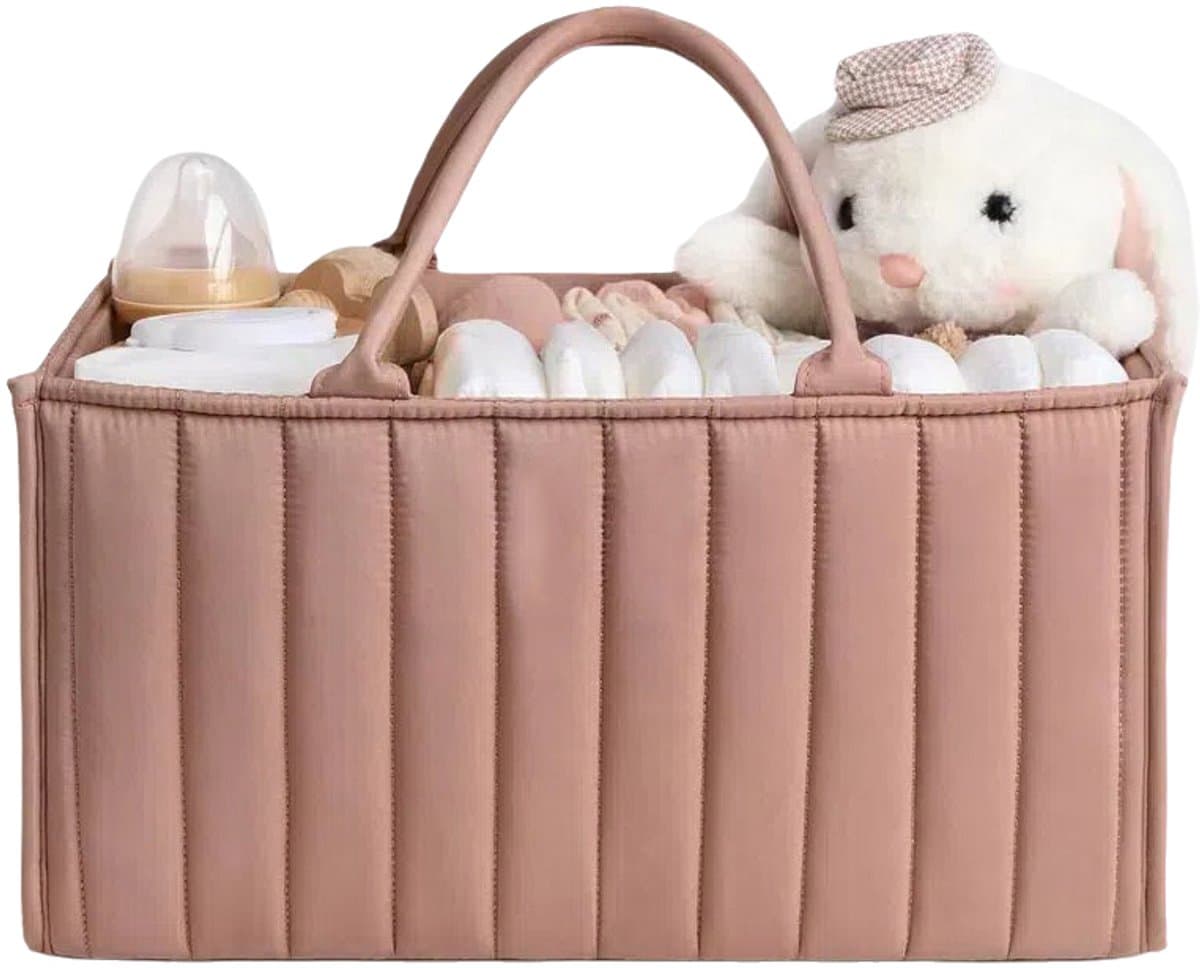 Luiertas Organizer Baby Luiermand Opbergmand met Verwijderbare Vakken & Handvat – Draagbare Luiertas voor Babyverzorging – Luiertafel Organizer – Babykamer Opbergbox