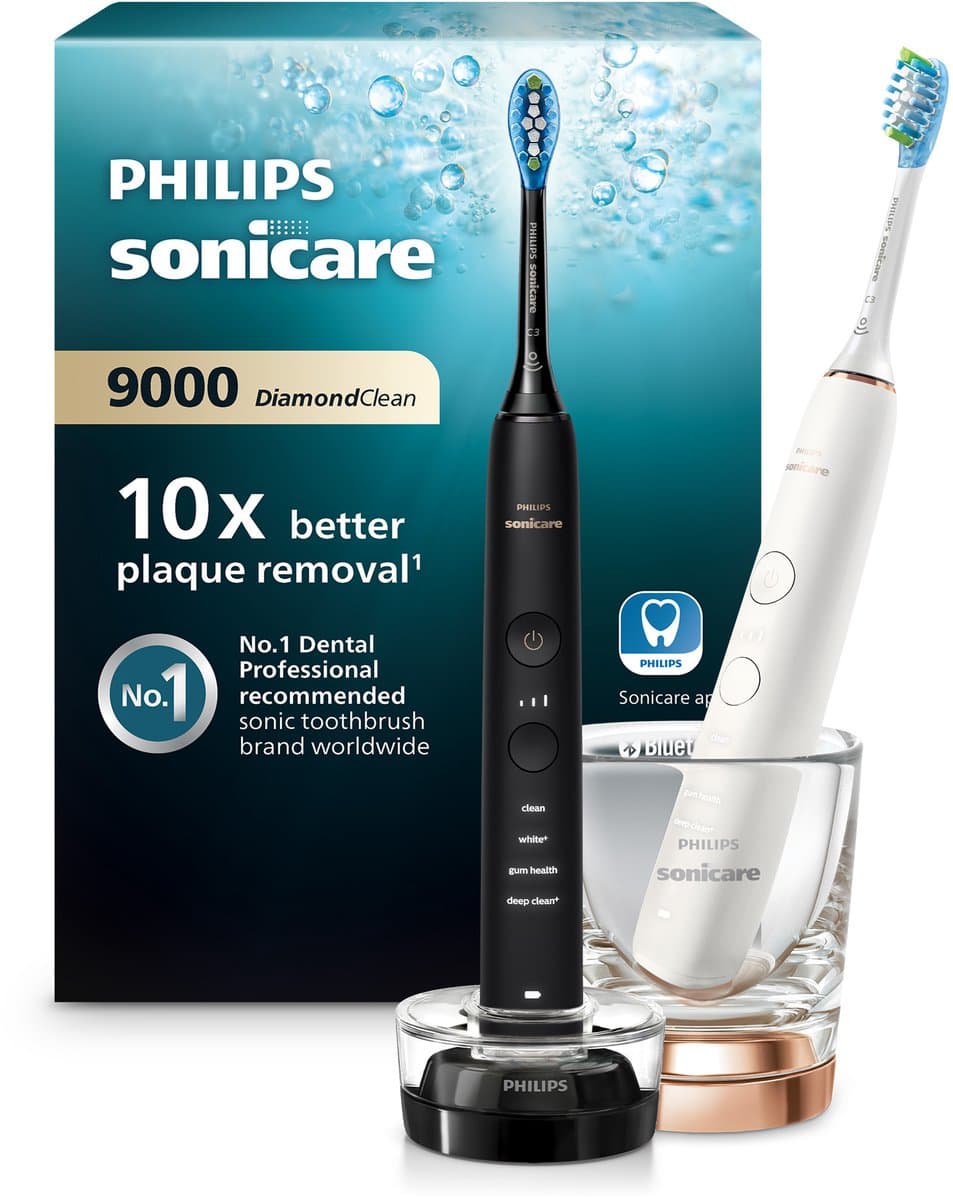 Philips Sonicare Diamondclean 9000 - Elektrische tandenborstels - Duo Pack - Zwart en Wit - HX9914/57 - afbeelding 1