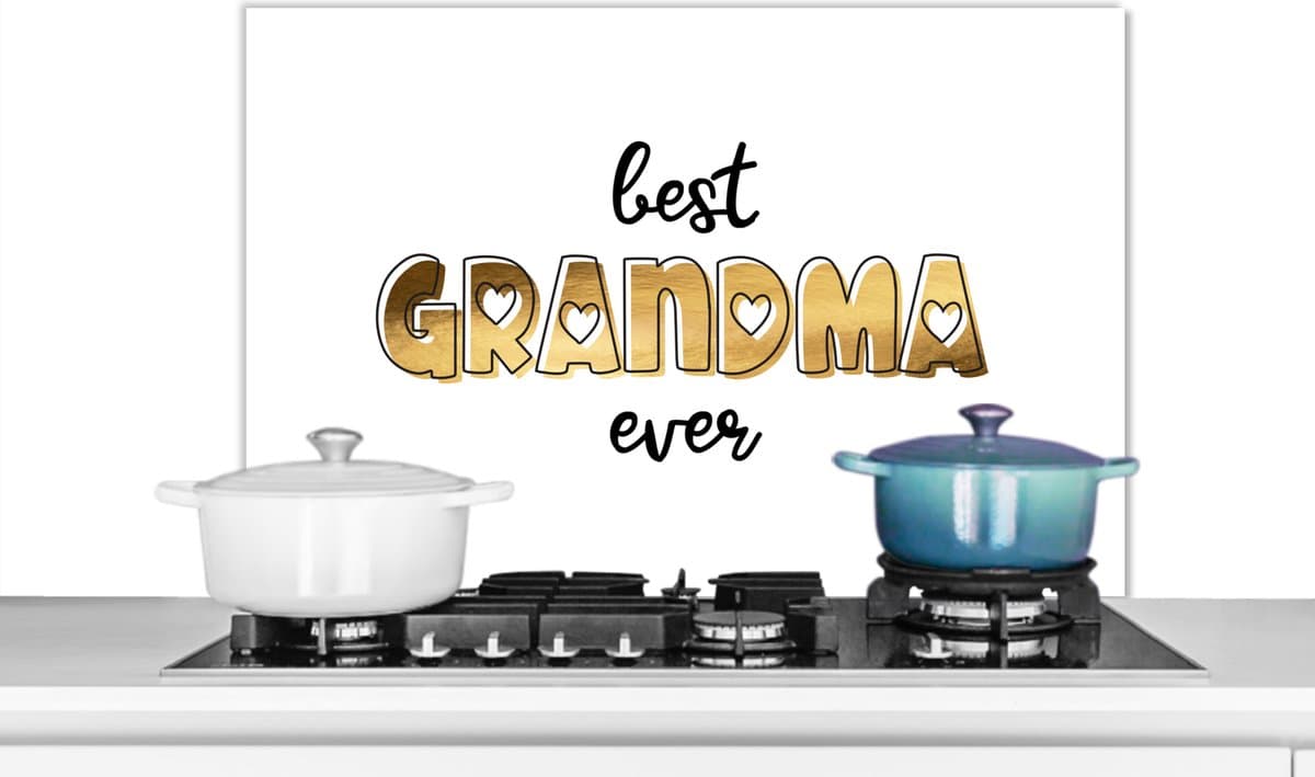 KitchenYeah Spatscherm 80x55 cm aluminium - Best grandma ever