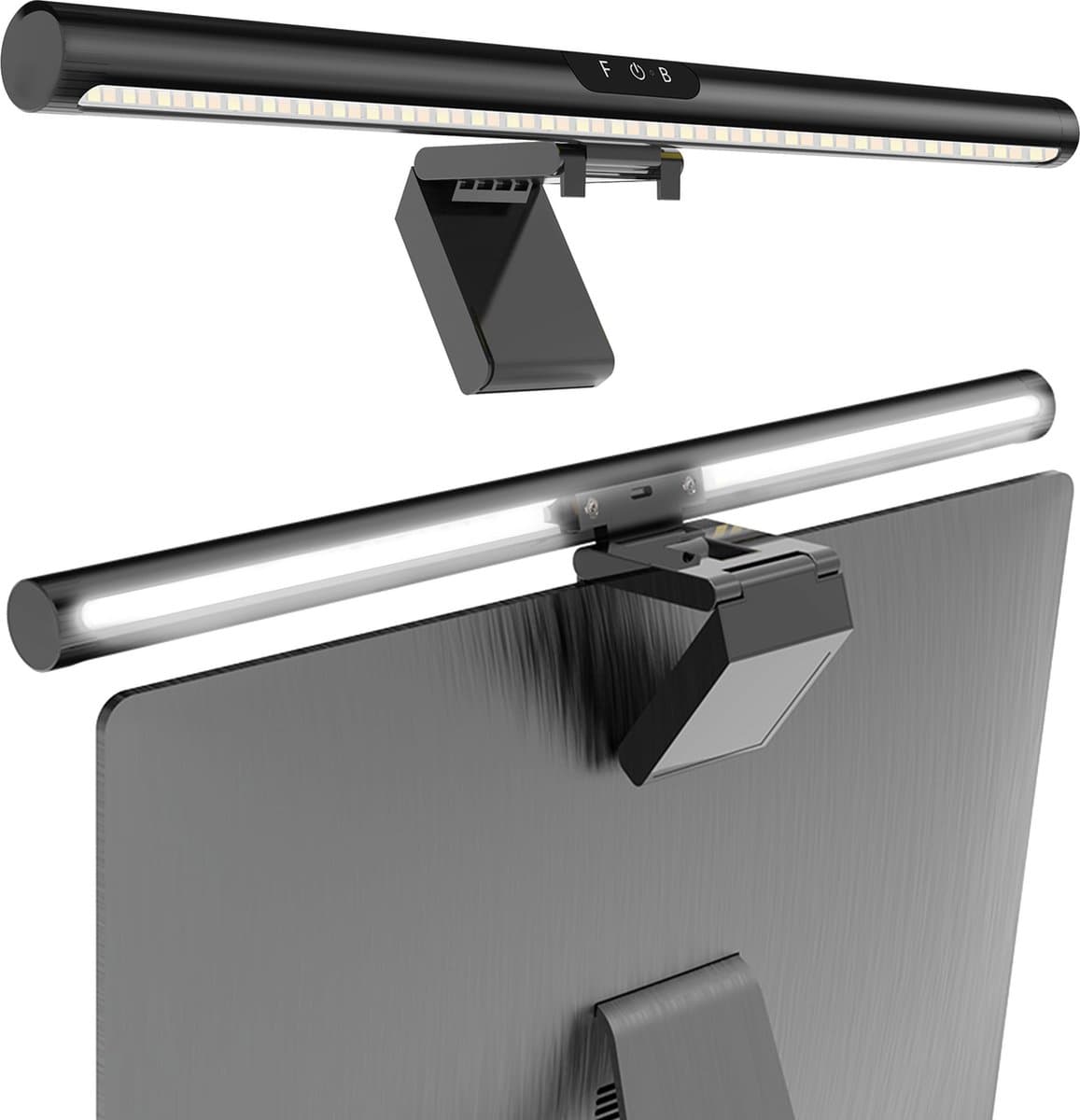 Monitor lamp Met Backlight - Bureaulamp - Leeslamp - Klemlamp - Light Bar - Dimbaar - Verschillende kleurinstellingen - Zwart