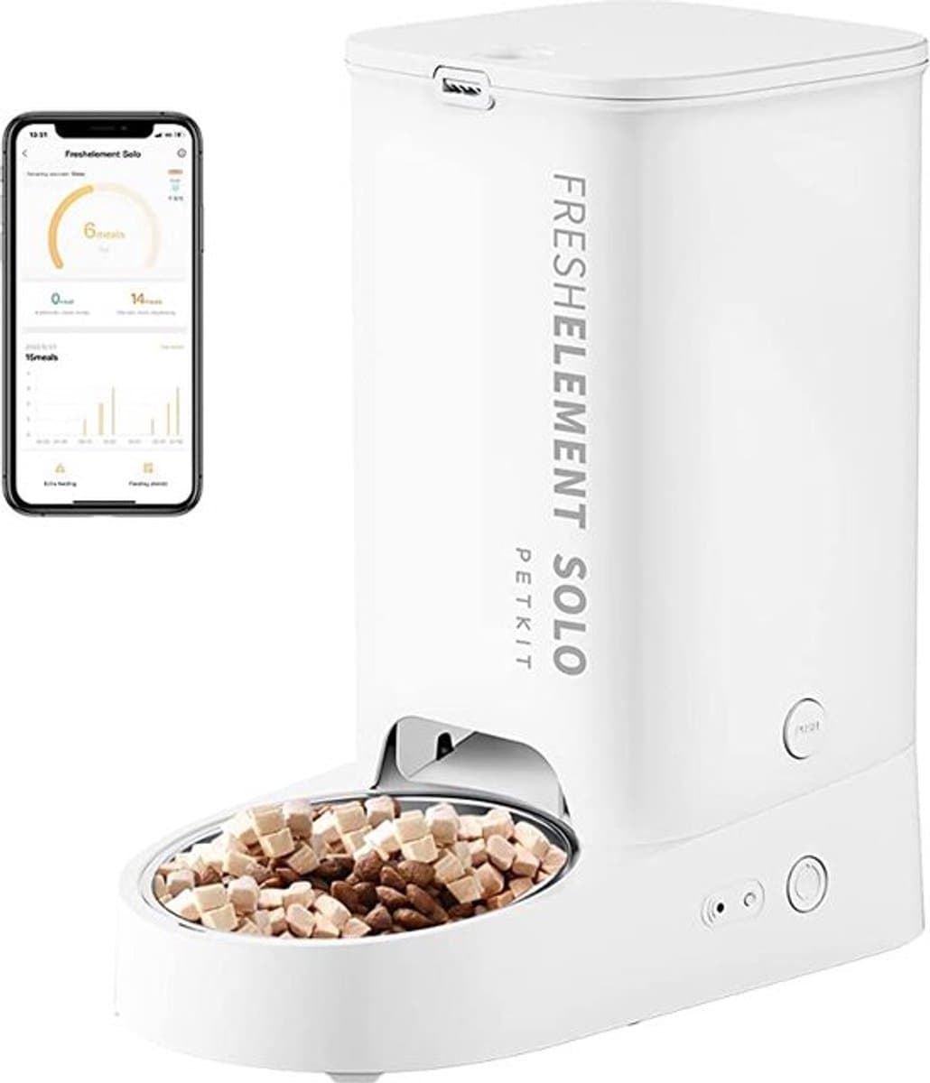 Petkit - Fresh Element Solo - Automatische voerbak voor kat en hond - Wit - App bediening