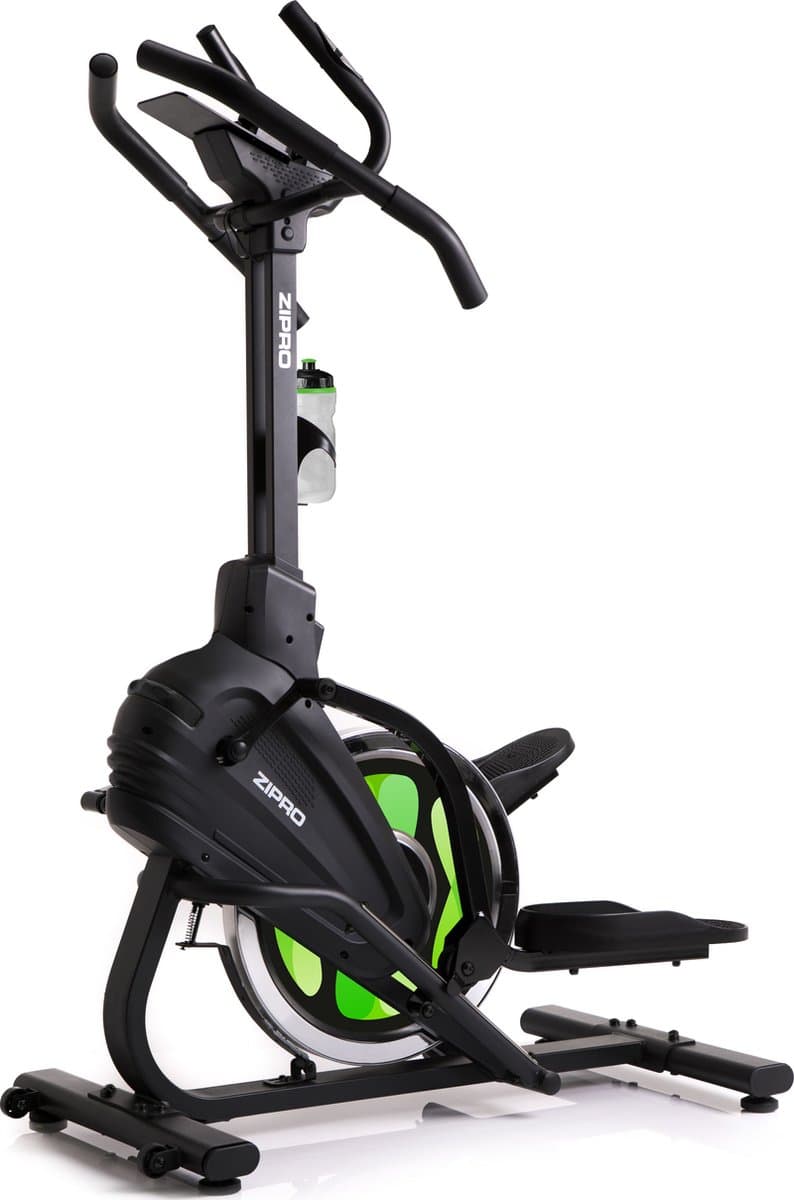 ZIPRO CLIMBER - Crosstrainer & Stepper 2-in-1 - Magnetisch - 120kg Belasting - Compact - Hartslag - Groen/Zwart