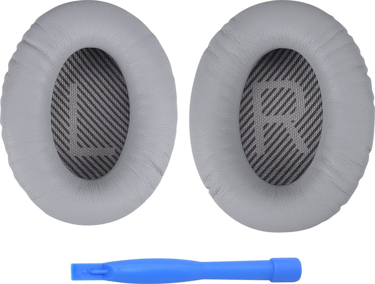 Vervangende Oorkussens voor Bose QuietComfort 35 (QC35)/Bose Quiet Comfort 35 II (QC35 II) Over-ear Hoofdtelefoon van MMOBIEL - Protein PU Koptelefoon Oorkussens - Hoofdtelefoon Earpads – Licht Grijs