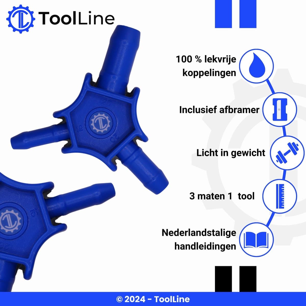 ToolLine® - Kalibratie tool - 16, 20 en 26 mm - Kalibreerder meerlagenbuis - Afbraammes - Kalibratietool