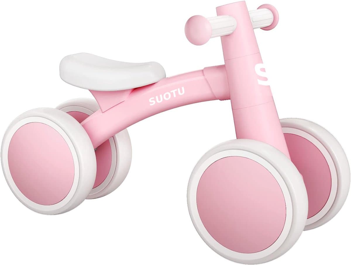 Suotu Loopfiets - Jongens en Meisjes - Speelgoed 1 jaar t/m 3 jaar - Certified Speelgoed - Roze