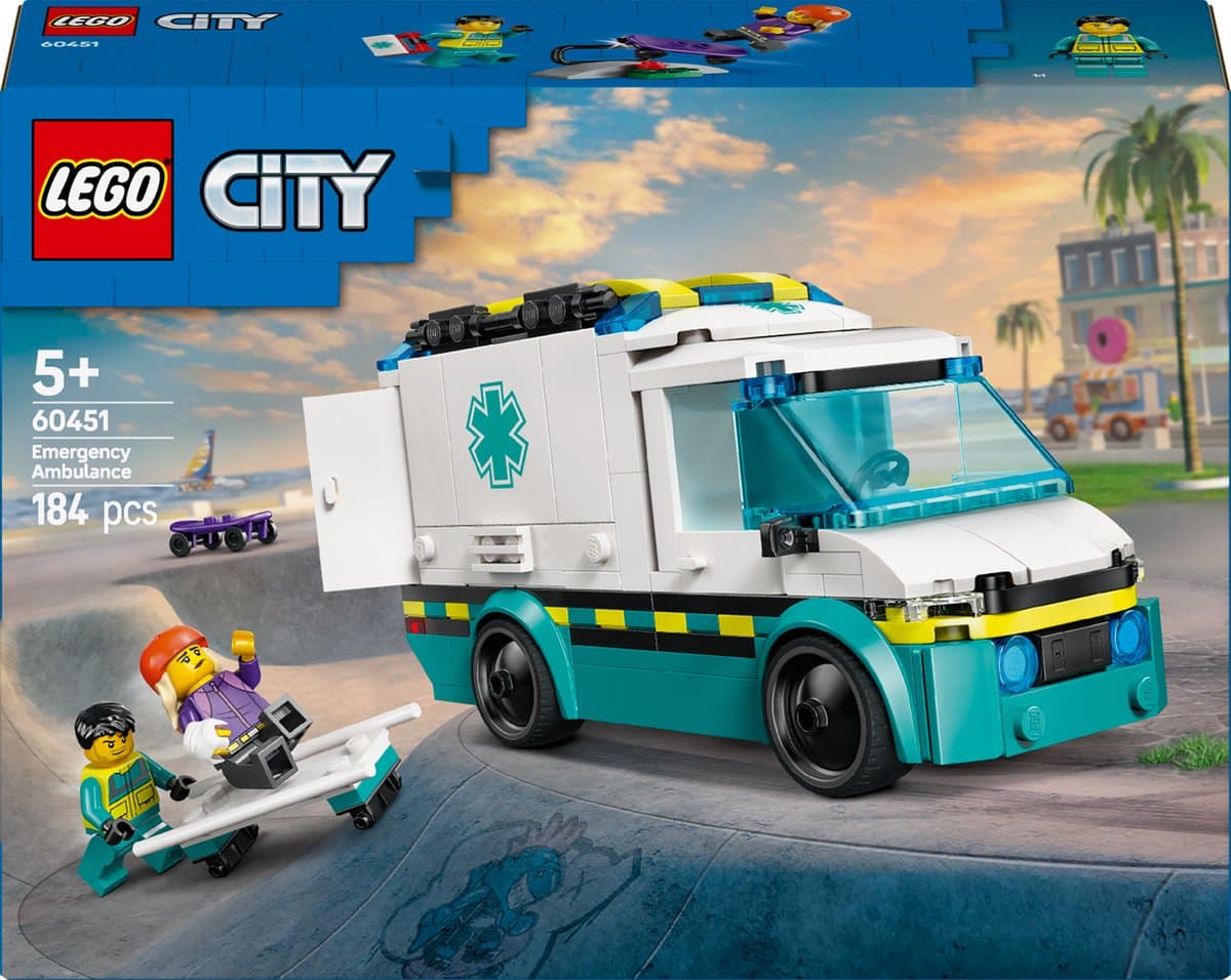 LEGO City Ambulance 60451: constructiespeelgoed voor kinderen vanaf 5 jaar - afbeelding 1