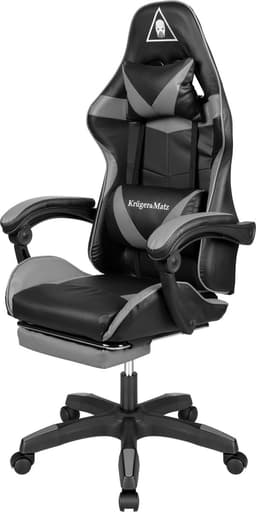 Productfoto van Krüger&Matz KM0790GREY - Warrior GX-150 gaming stoel, grijs-zwart