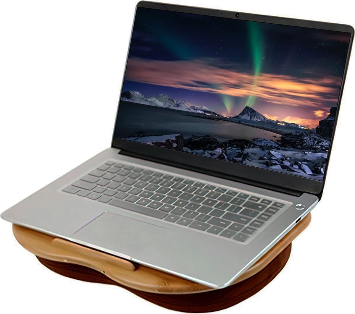 YUGN Laptopkussen 15 Inch - Bamboe Laptop Kussen - Laptop Tray Met Kussen - Schootbureau - Schootkussen - Thuiswerken