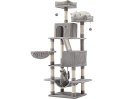 ACAZA Krabpaal - Krabpaal voor Grote Katten - Krabpaal voor Katten - 168 cm - Grijs - Kattenkrabpaal - Kattenboom - Krabpalen - Kattenhuis