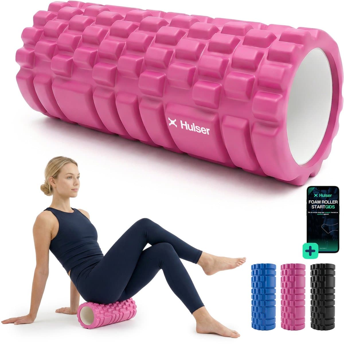 Hulser Foam Roller 33 cm - Massage roller met 3 intensiteiten