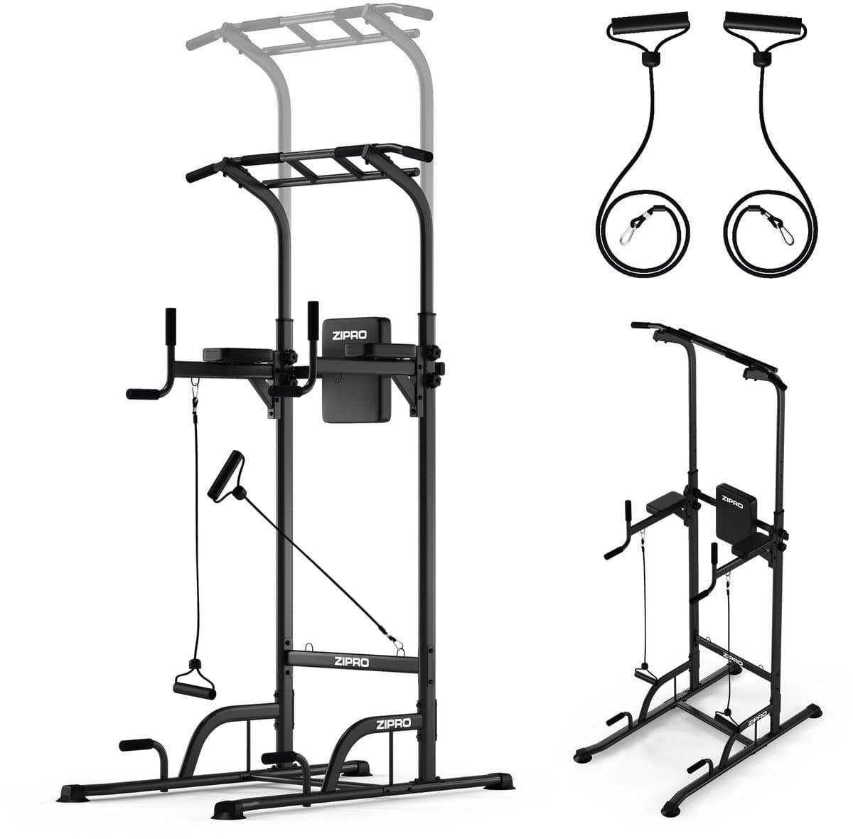 ZIPRO Uplift - Trainingsrek - Max. 200 kg - Dipstangen en weerstandsbanden - Pull-ups - Thuisgym profiel 60 mm