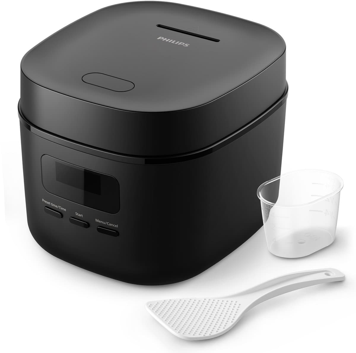 Philips 3000 Series Mini Rijstkoker HD3080/80 – Compact (0.54L) - 5 Programma’s - Anti-Aanbaklaag - Zwart – 400W