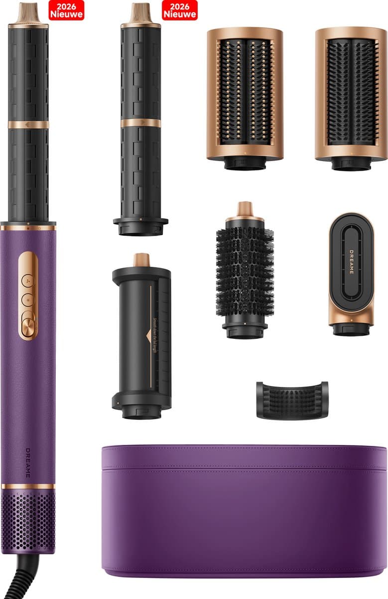 Dreame AirStyle Pro - 7-in-1 Professionele Föhn- en Stylingset - 7 Opzetstukken - NTC Temperatuurregelaar - Snel, Stil en Efficiënt - Paars - 2026 version