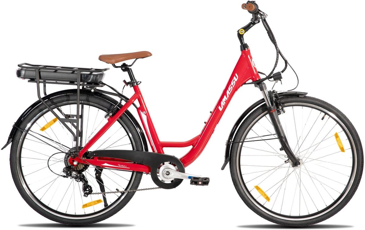 HILAND Montura Elektrische Stadsfiets 28 inch - E-bike Commuter Unisex - 250W Motor - 36V 10.4Ah Accu - 7 Versnellingen - Aluminium Frame