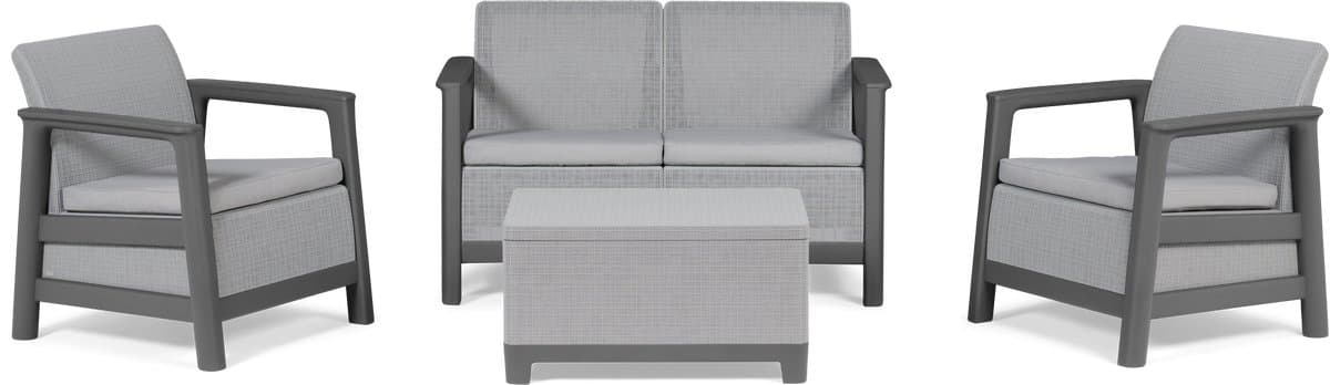 Keter Scandi Linea 4-zits Loungeset - Lichtgrijs