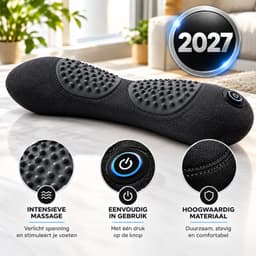 Productfoto van Massage Apparaat Rug – Massagekussen / Rugkussen – Warmtefunctie – 3 Vibratiestanden – Rugstretcher voor Rugpijn – Inclusief Verkoelende Doek