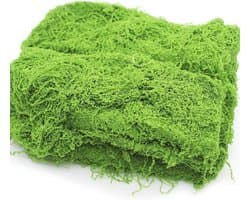 Kunstmos 200 g - Decoratief Nylon Nepmos voor Knutselen en Decoratie - Lichtgroen - Perfect voor Muur, Aquarium en Modelbouw