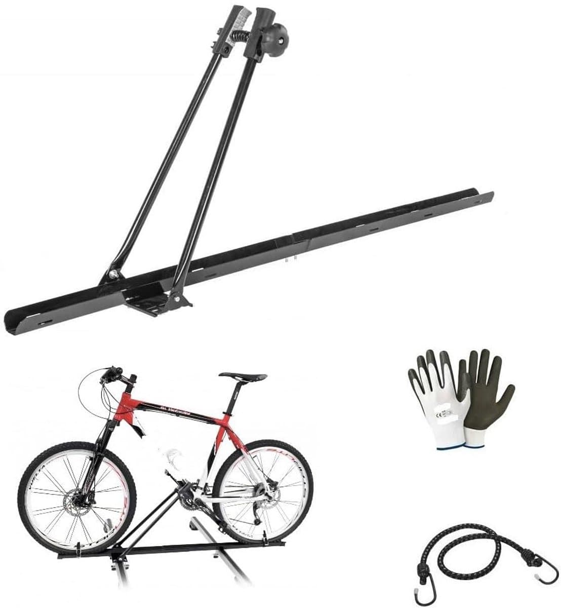 Fietsendrager Auto - Dakdrager Fiets - Vervoer Fietsen - Robuuste Frameklem - Max 15 kg - Zilver