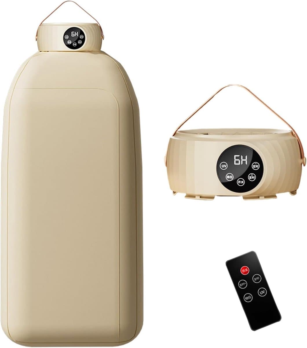 Mini Wasdroger met Warmtepomp - Draagbare Droger met UV-Sterilisatie, Afstandsbediening, 1-7 Uur Timer, Compacte Reisdroger voor Camping, Slaapzaal en Thuis - afbeelding 1