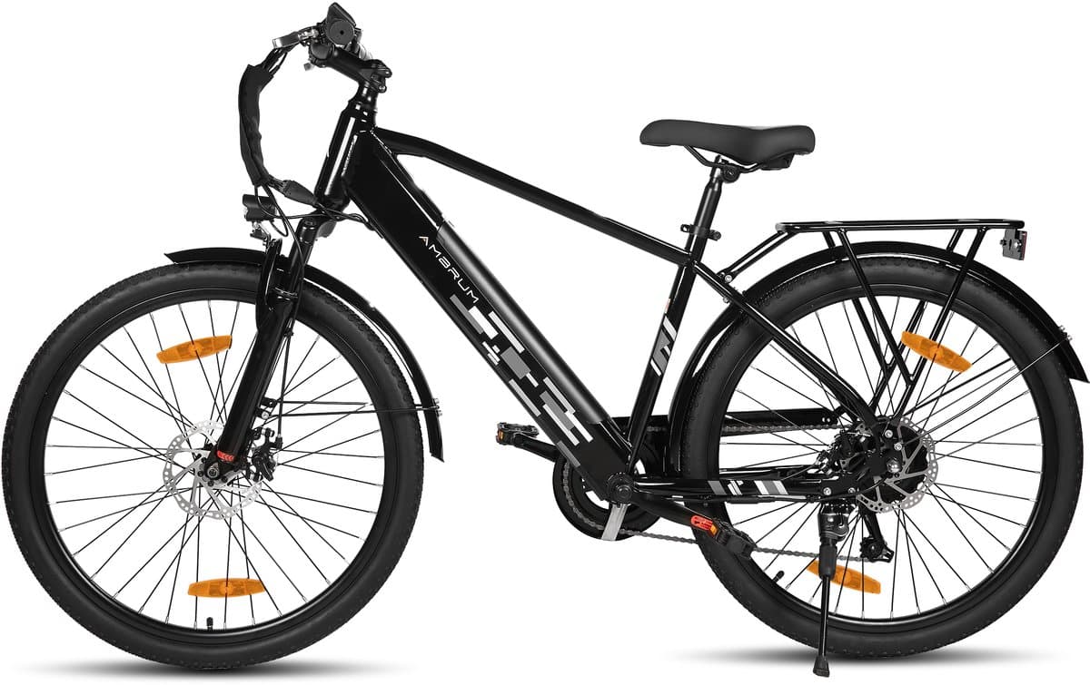 HILAND Rhythm elektrische stadsfiets - 26 inch - 250W motor - 60 km actieradius - 36V 10.4Ah accu - Shimano 7-versnellingen - Unisex - Zwart
