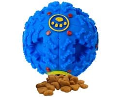 Nobleza Hondenspeelgoed - Snack speelbal hond - Intelligentie speelgoed hond - 7 cm - Voedselbal - Blauw