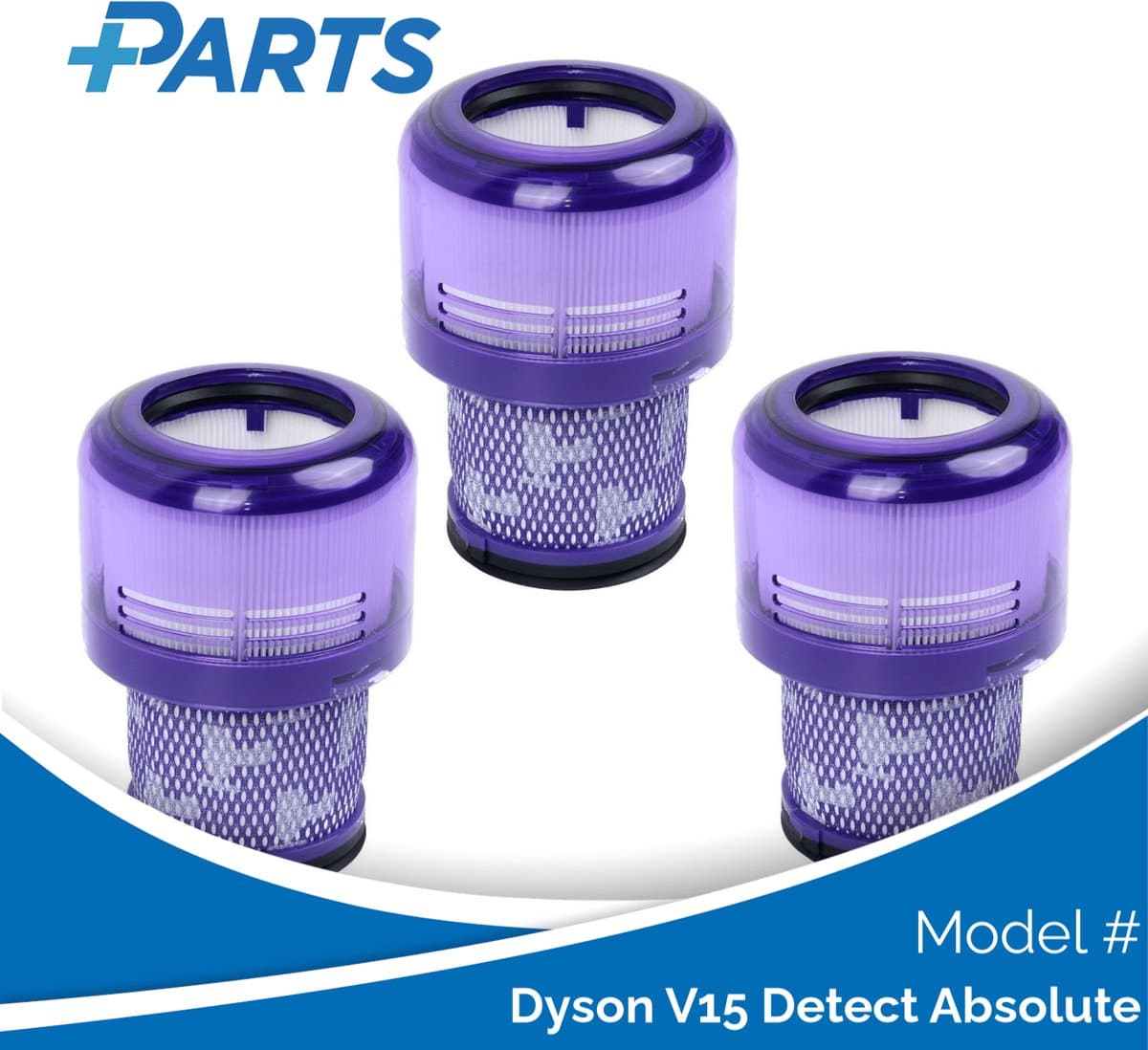 Dyson V15 Detect Absolute Filters (3 Stuks, Plus.Parts® alternatief voor 970013-02)