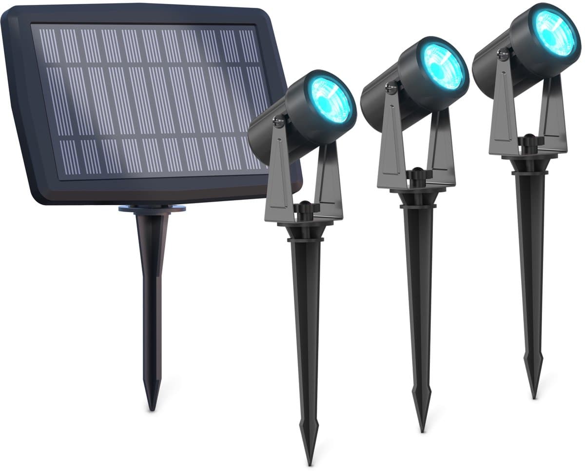 Calex Aosta Solar Spotlight 3-Pack - RGBIC + instelbare wittemperatuur