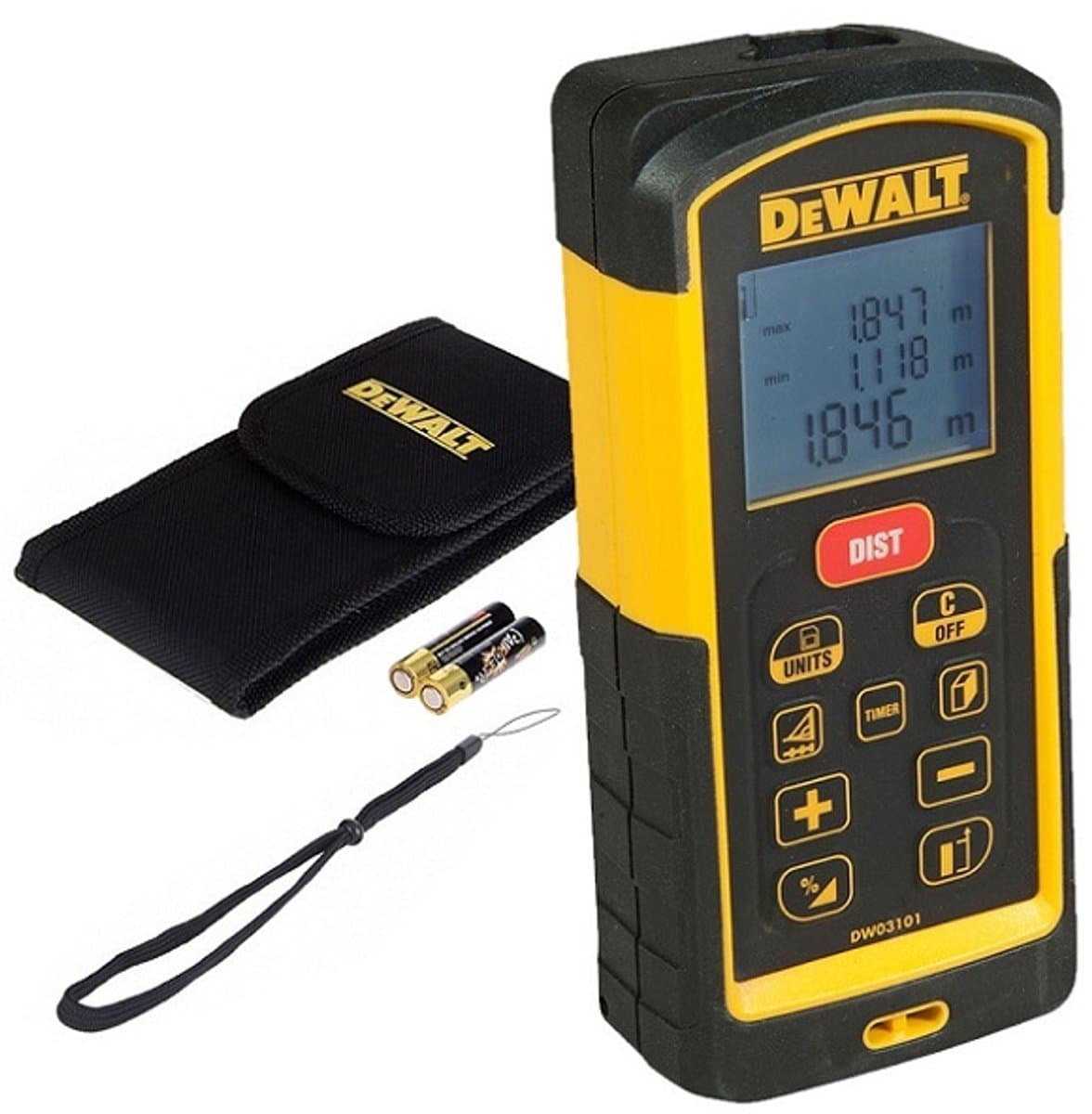 DeWalt DW03101 - Laserafstandsmeter - 100m - IP65 - Inclinometer