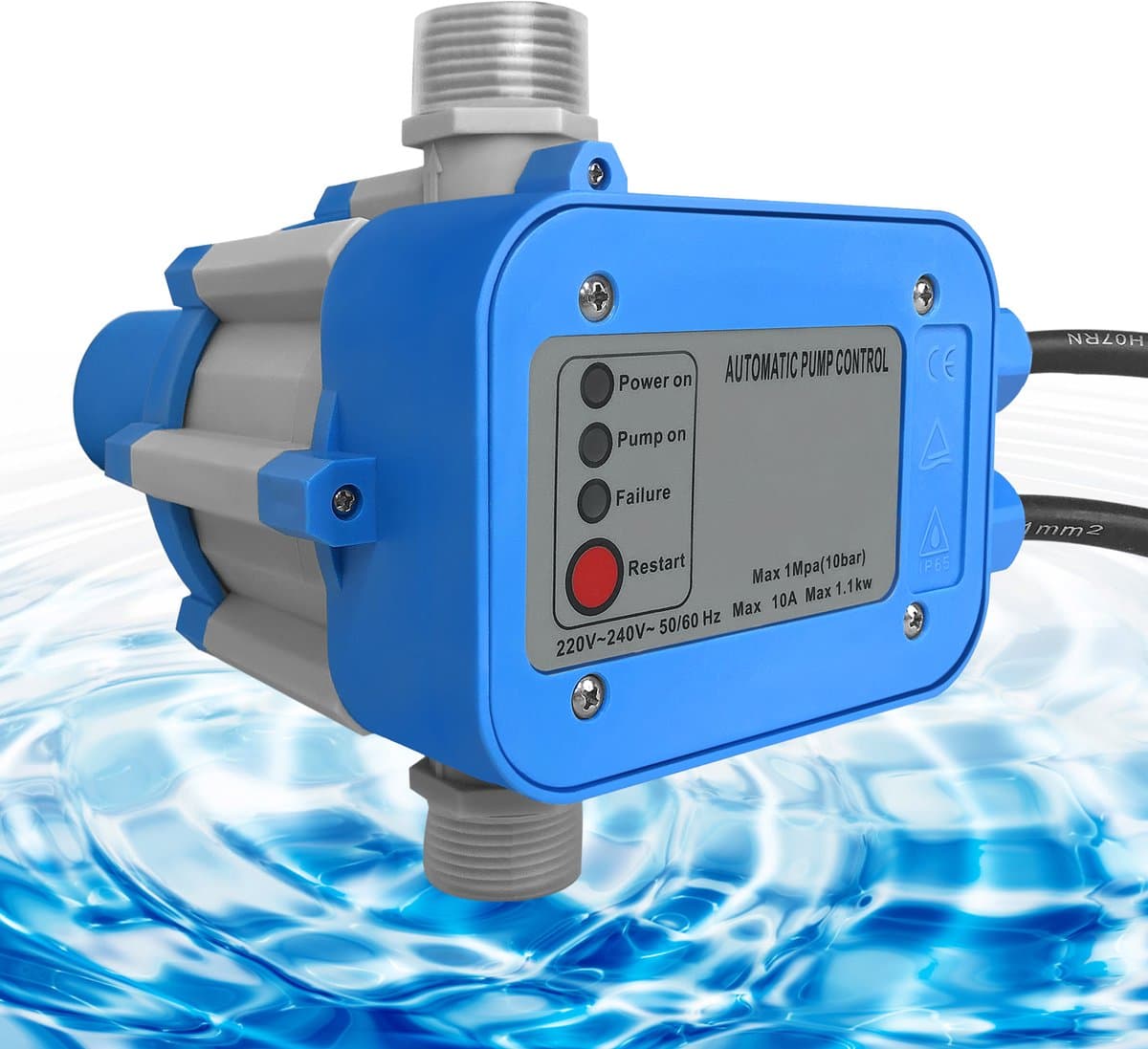 Automatische Drukschakelaar voor Waterpomp 10 bar – Pompbesturing 1,1 kW IP65 - Constante Waterdruk voor Huis & Tuin
