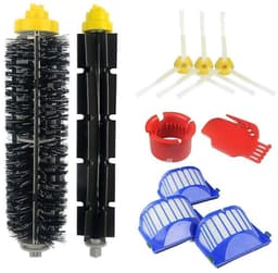 Productfoto van Voor iRobot Roomba 500/600 serie stofzuigers zijn de volgende onderdelen en accessoires compatibel: 676, 606, 605, 671, 698, 692, 675, 697, 694, 595, 585, enz., waaronder 1 roterend wiel, 1 borstel, 3 zijborstels en 3 filters.