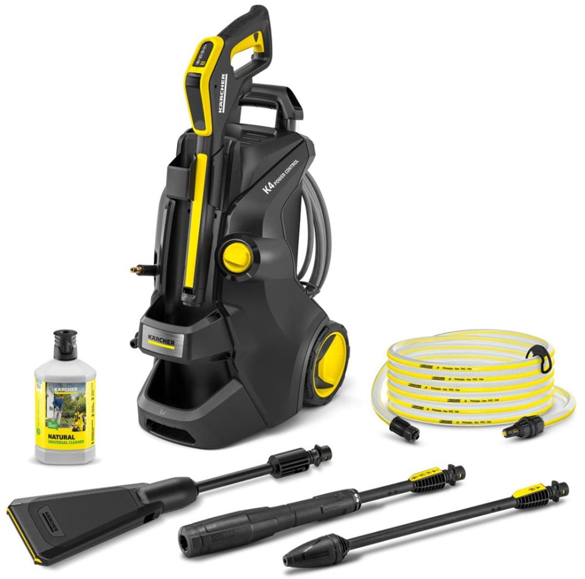 Karcher K 4 Power Control Serie - Hogedrukreiniger - Zwart - Eco Booster Draaiknop - Flexibele Slang