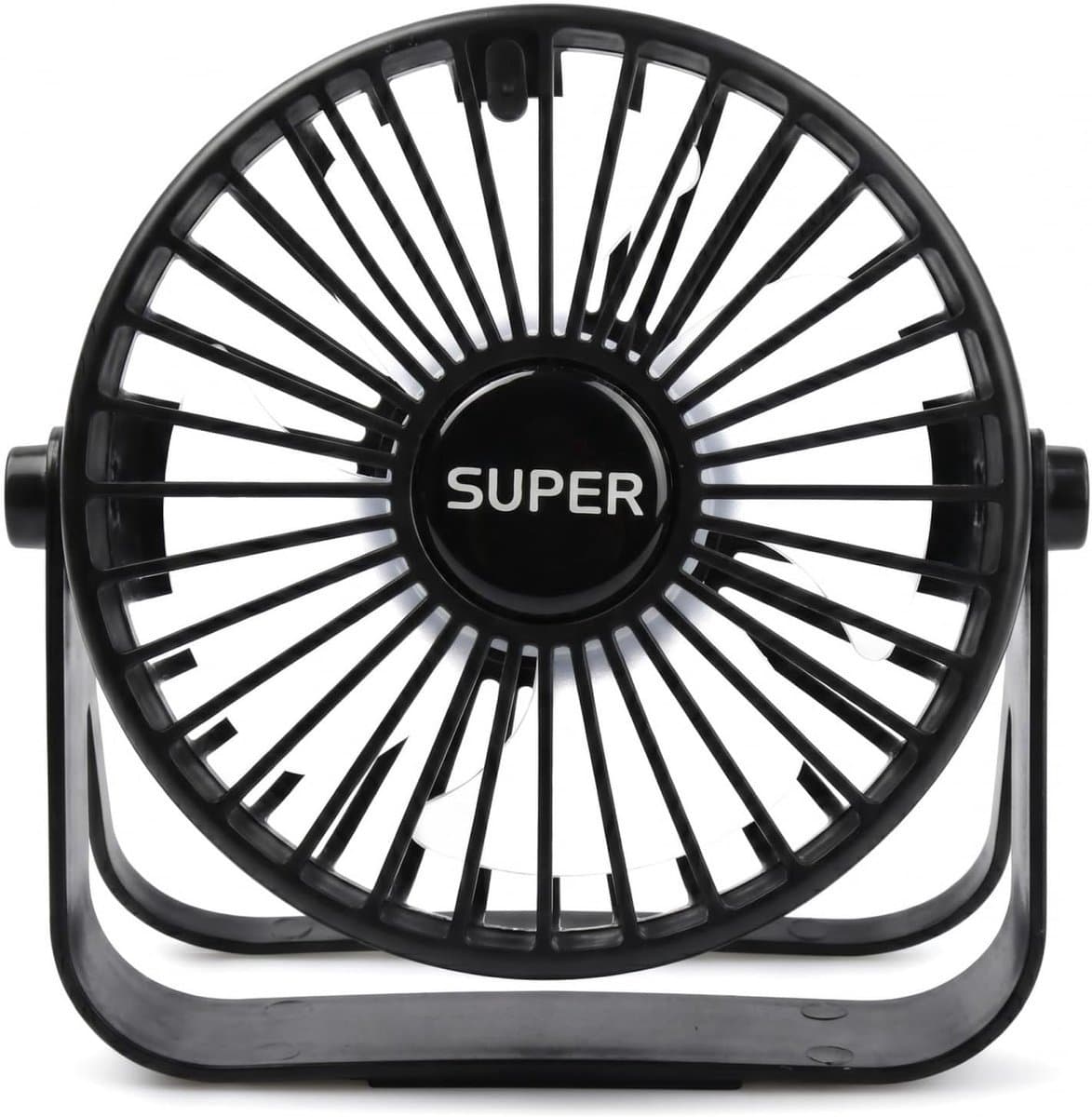 Solvix tafel ventilator geluidloos - USB Tafelventilator - Zwarte Mini Ventilator - 3 Snelheden - 360° Draaibaar - Voor Thuis, Kantoor en Camping